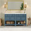 Ensemble de meuble-lavabo 60 po avec lavabo en céramique (séparé), ensemble de meuble-lavabo sur pied simple avec tiroirs, armoire de rangement en bois-631348289