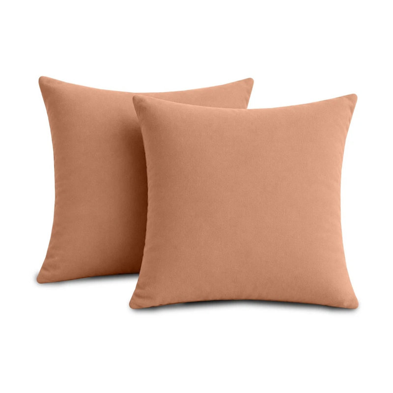 Classic Microfiber Cushion Cover Fade Resistant for Sofa and Bed, PEACH