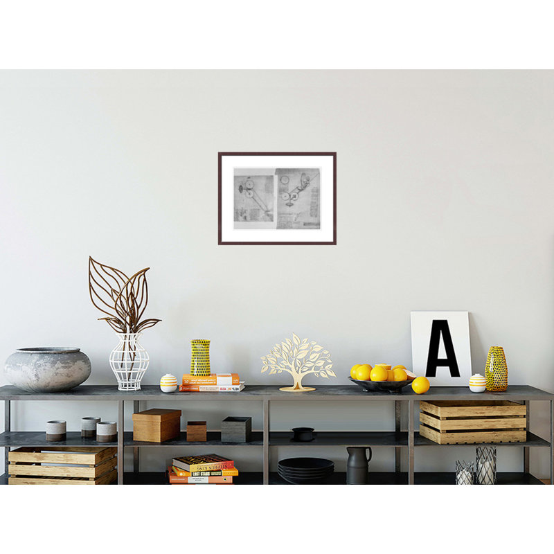 Sketch of a Rolling Mill fol. 2r-a from the Codex Atlanticus by Leonardo da Vinci -Framed Giclee Print