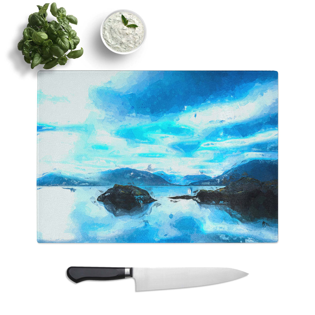Tempered Glass View of Glencoe in Scotland in Abstract Chopping Board