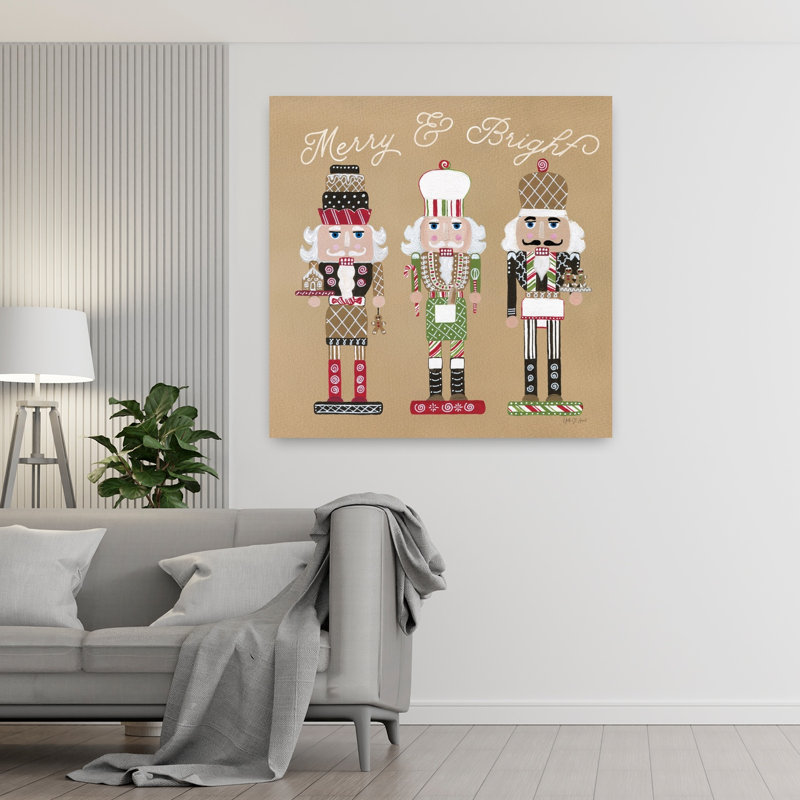 Festive Nutcrackers II, art contemporain abstrait, H 48 po x l 48 po