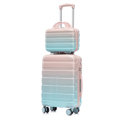14 "/ 20" 2 pièces / ensemble dans une valise à roulettes pour PC, valise de cabine, avec dégradé de couleurs et serrure à combinaison