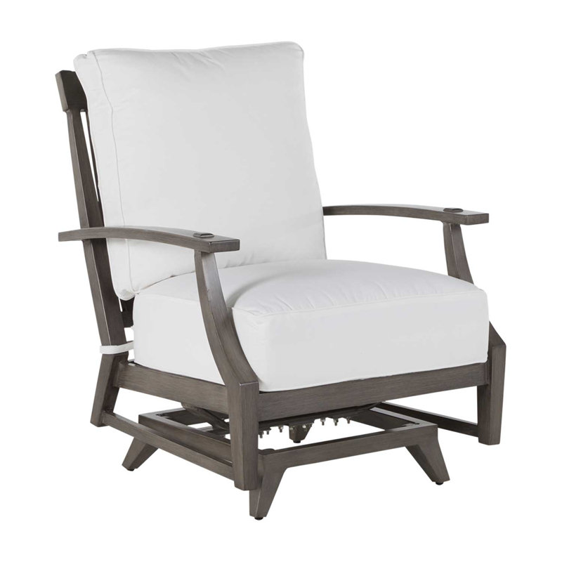 Croquet Aluminum Spring Lounge - Slate Grey, Welt + Standard Fill, Rollo Lace InsideOut® Linen, Slate Grey