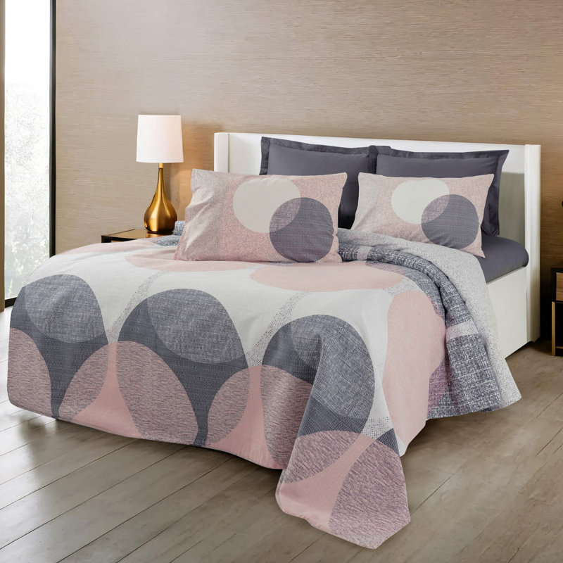 Jeté luxueux gris piqué 55 x 87, 50% coton / 50% polyester | Tissu doux et durable, imprimé pigmentaire | Lavable à la machine à 104 ° F | pour des lits confortables et une décoration intérieure élégante