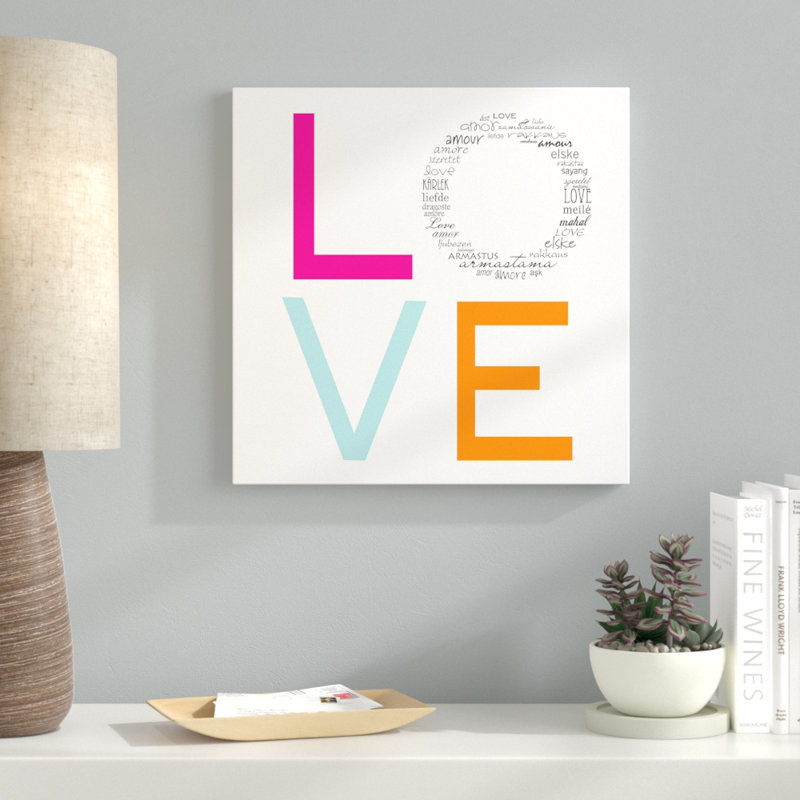 «Love», impression, H 18 po x l 18 po x P 1 po, Toile tendue