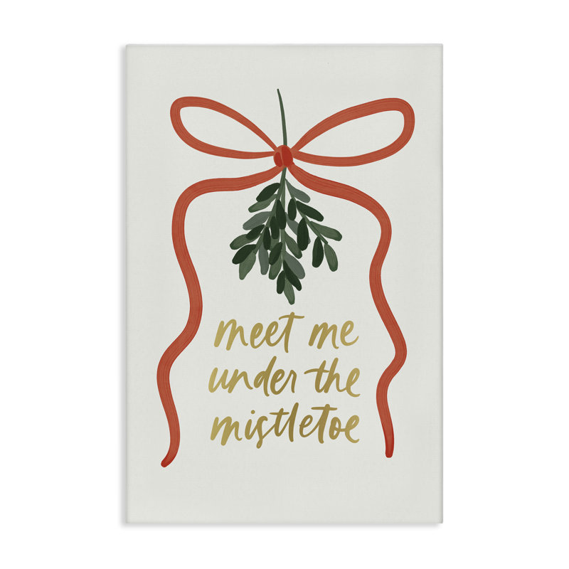«Under Mistletoe Christmas», art mural sur toile par Amanda Houston, H 24 po x l 16 po