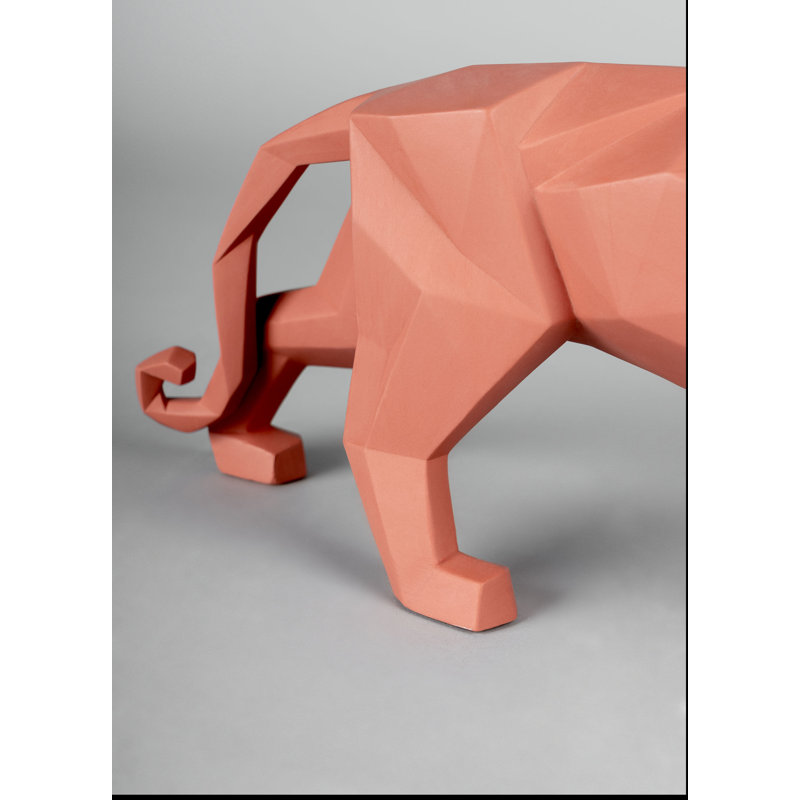 Figurine Origami Panther, Corail