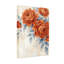 Plantes et fleurs roses oranges avec motif de feuilles bleues-1207749519