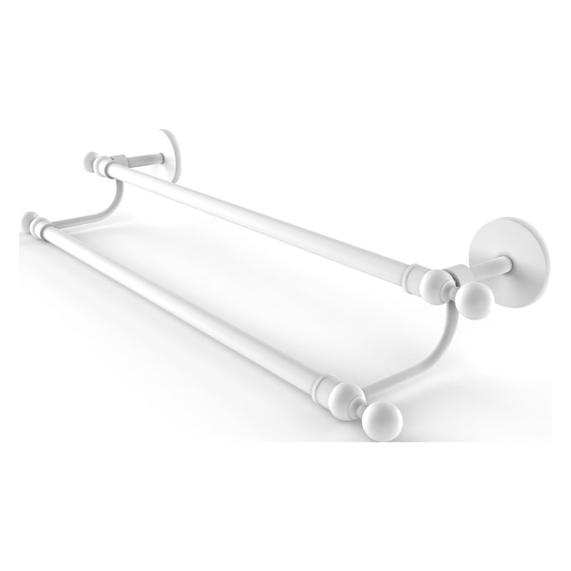 Double barre à serviettes murale Goble, 18 po, Blanc mat