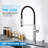 Single Handle Pull-Down Sprayer Kitchen Faucet with 360° Swivel Spout in Brushed Nickel