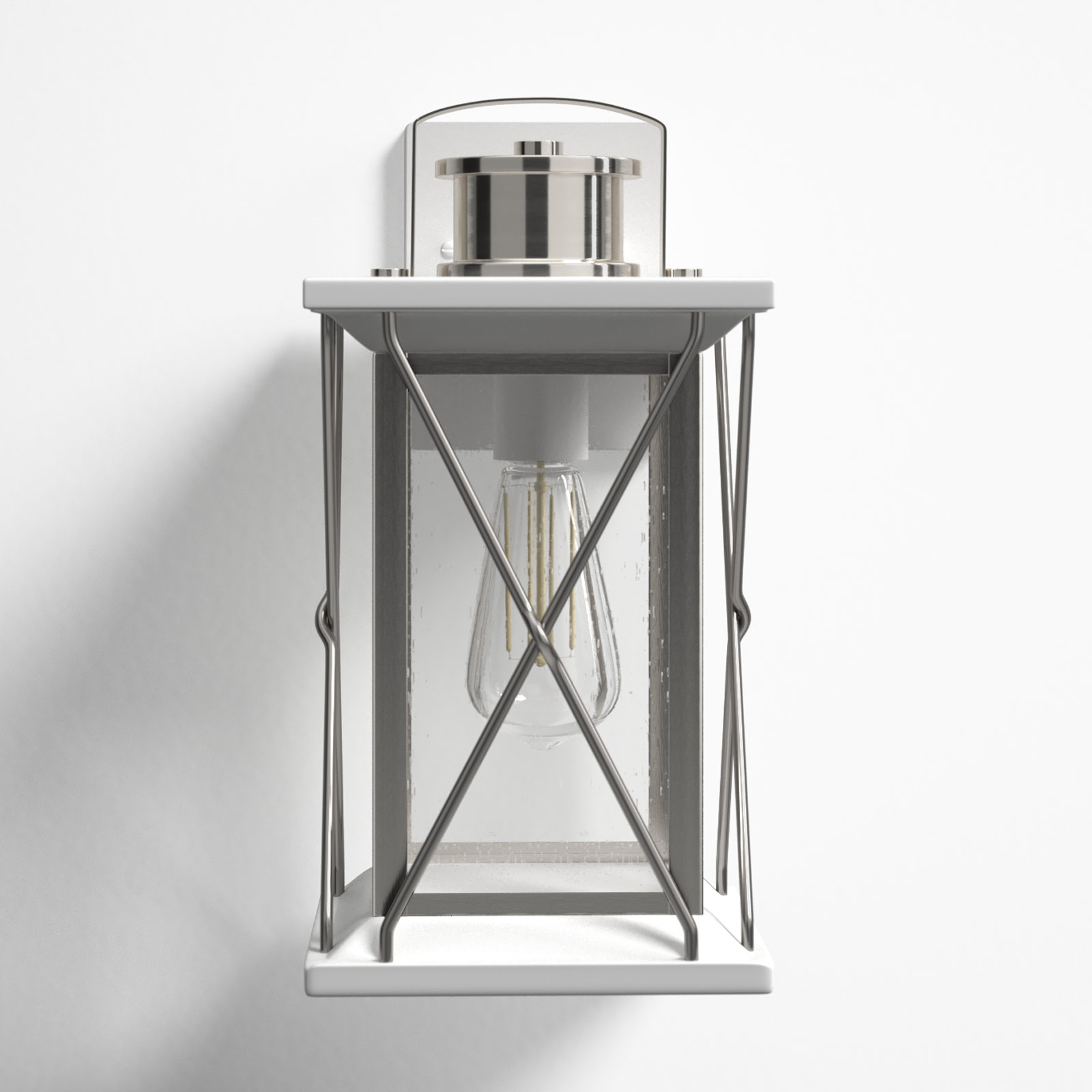 Inanna Single Light Outdoor Wall Light, 13" H x 6.5" W x 7.5" D, Stainless Steel