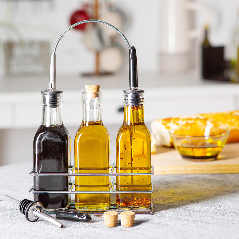 Glass Oil & Vinegar Cruet Set