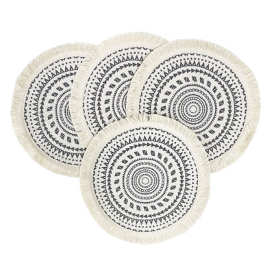 Farhan Cotton Geometric Round Placemat