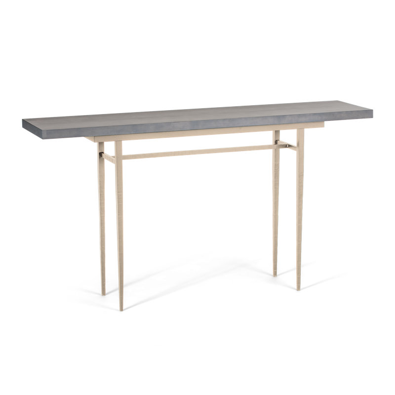 Wick Console Table, Soft Gold, 32.1" H x 60" W x 14" D, Gray