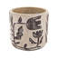 Avanna 4 Grey Sand And Cement Planters, Brown Botanical Patterns, Bohemian Room Decor Planter , Traits, Interior