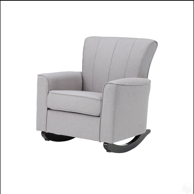 Chaise berçante gris clair avec accoudoirs