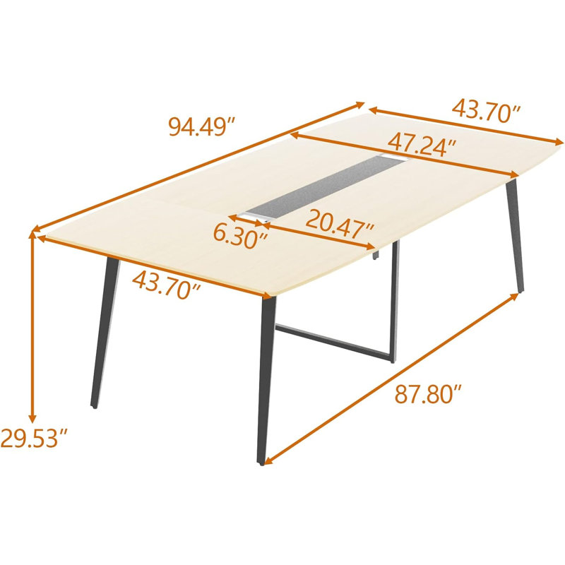 Sibylle 8FT Dining Table for 6-12 Person, 94.49" Large Kitchen Table Dining Room Table Dinner Table
