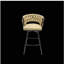 Ensemble de 2 tabourets de bar, chaise d'îlot de cuisine non réglable, tabouret de bar rotatif à 360 degrés avec dossier et repose-pieds-1694519212
