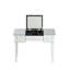 Bureau de coiffeuse en miroir avec incrustation de diamant concassé, coiffeuse argentée avec miroir rabattable, console en verre pour chambre à coucher, vestibule, vestiaire, argent