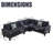 L Shaped Sectional Couch, Modular Corner Sofa 6 Seat Sectional Sofa For Living Room-1006014663-1006014657
