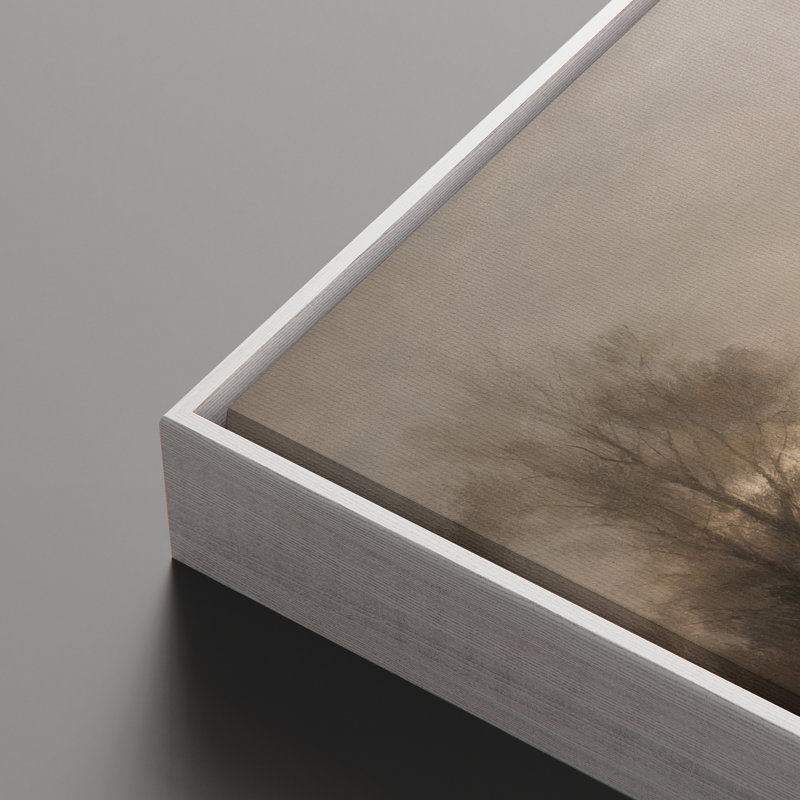 Misty River Landscape Neutral Tones Wall Decor 2 pièces, reproduction d'art encadrée, H 36 po x l 24 po, Blanc