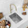 Styluxe STYLISH Ivory Undermount 14" Single-Bowl Kitchen Sink with Basket Strainer and Grid
