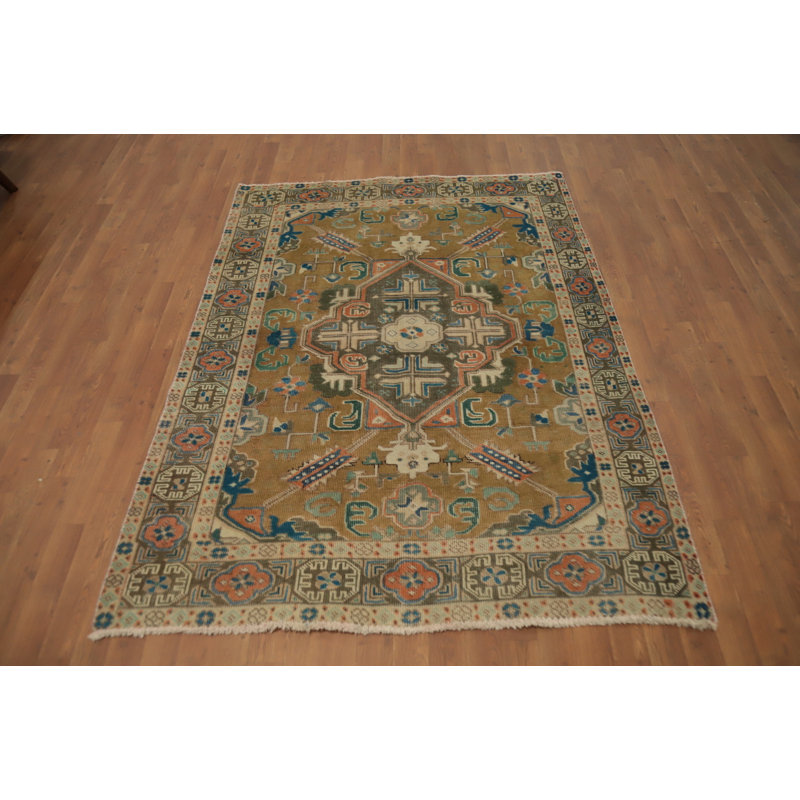 Tapis traditionnel géométrique rétro 5 x 6