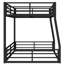 Lit superposé au-dessus de grand lit double en métal noir pour les adolescents et les invités - espace, sommeil tranquille, installation facile pour adultes, construction rapide-686561024
