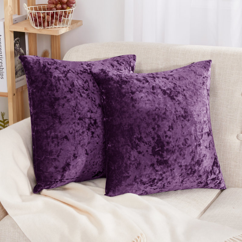 Luxurious Purple Velvet 22" x 22" Reversible Pillow Covers