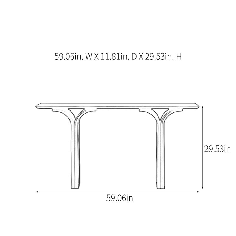 Console Modern Minimalist Art, H 29,53 po x l 59,06 po x P 11,81 po, Noir, noir, noir, noir