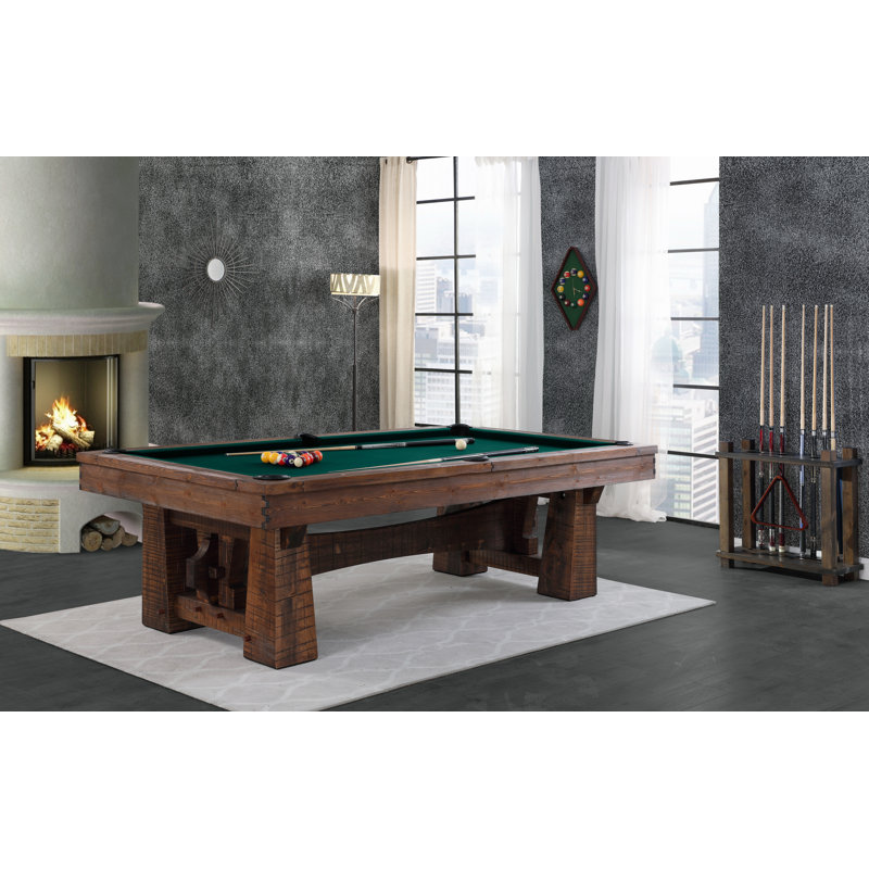 Bull Run 8' Slate Pool Table with Professional Installation Included, Yes, Dark Green