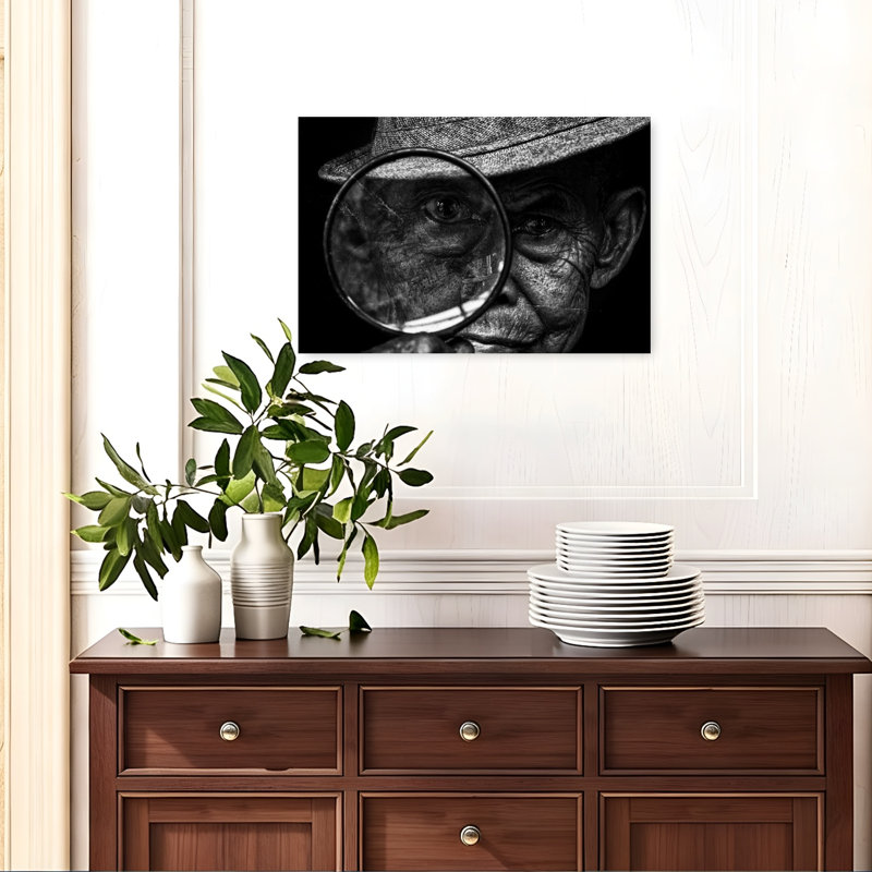 Regard grossi du détective - Affiche murale abstraite contemporaine vintage, 16" H x 24" W