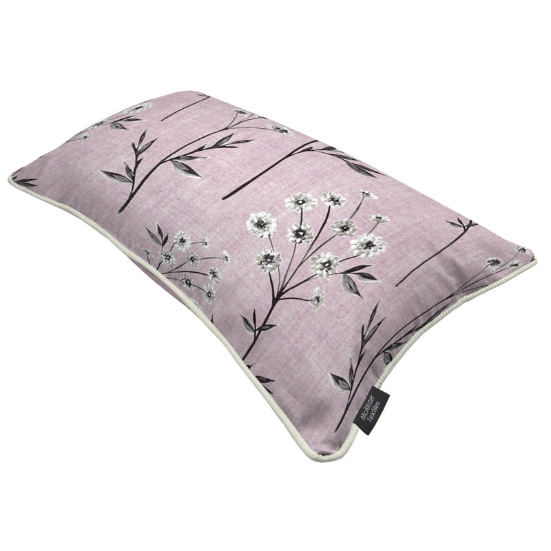 Frizzell Meadow Indoor / Outdoor Floral Rectangular Throw Pillow Cover, Blush Pink, 50cm x 30cm