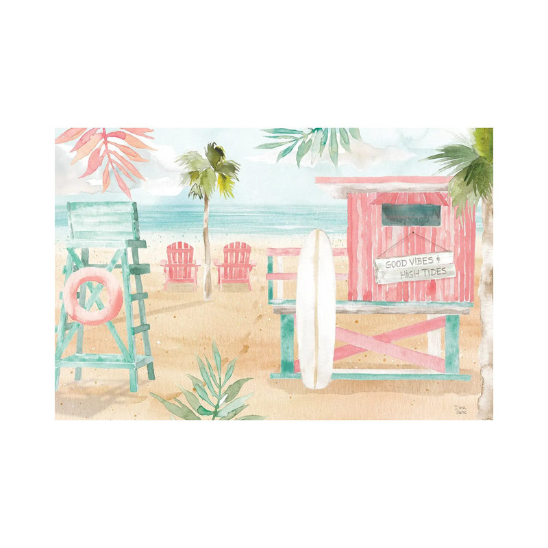 Surfs Up II by Dina June - Wrapped Canvas Painting, 20.32 cm H x 30.48 cm W