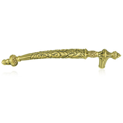 6” C TO C VERTICAL ONLY BELLEVIEW PULL; LT. COLORADO TOPAZ CRYSTAL BURNISH BRASS FINISH