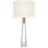 Olsen Cordless Table Lamp in Crystal and Hand-Rubbed Antique Brass with Linen Shade