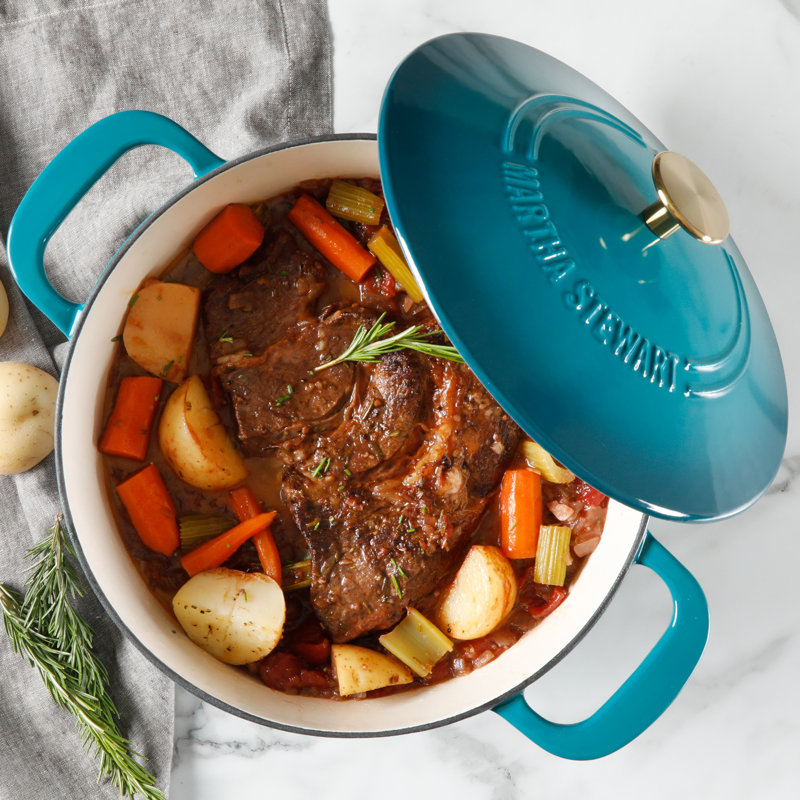 Emerald Ombre 7-Quart Enameled Cast Iron Dutch Oven with Lid