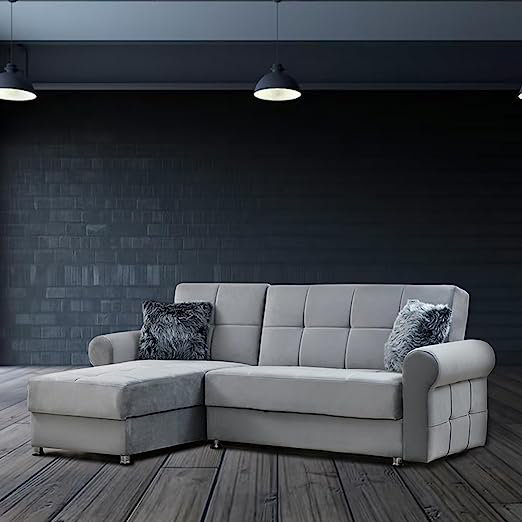 Canapé modulaire réversible Rollo, Mélange de polyester gris