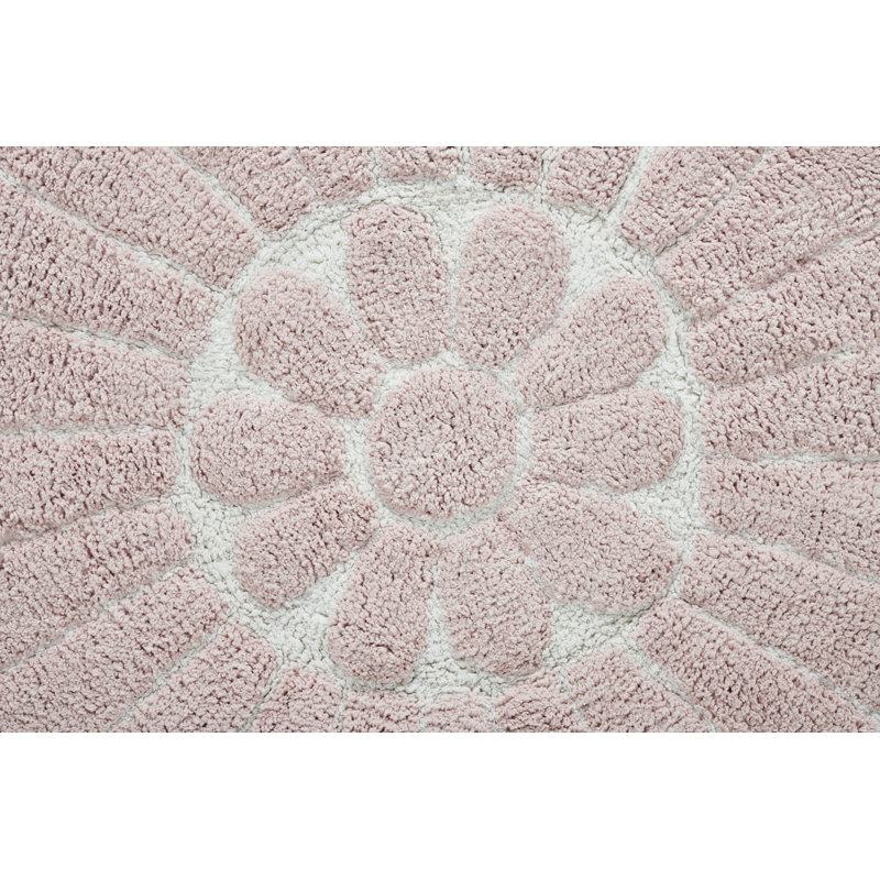 Tapis pour salle de bain Cressona, Blanc / rosé