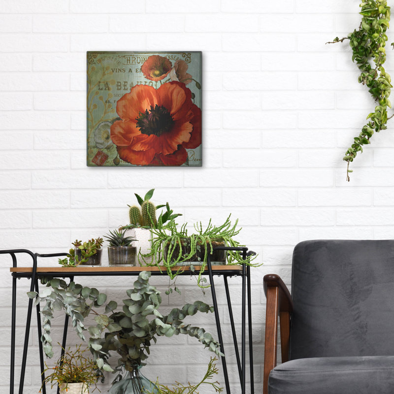 Winston Porter «Rouge From The Garden 3» par Art Licensing Studio, art mural en métal, H 12 po x l 12 po