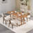 Dining Set Mid-Century Modern Wooden Table & Upholstered Chair Set For Home, Kitchen, Dining Room-112497317