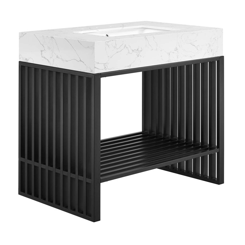 Modway Gridiron 36" Bathroom Vanity, Black