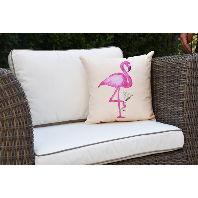 Palm Beach Outdoor Reversible Throw Pillow, Yellow, 20" x 20"