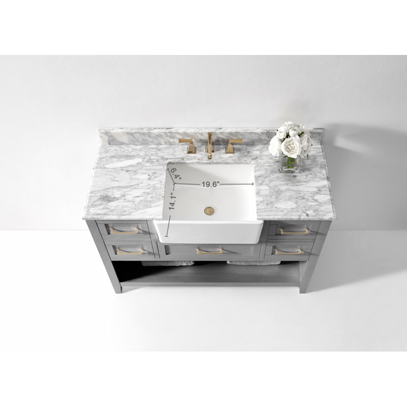 Meuble-lavabo simple 48 po Hayley, Nuage de mer gris