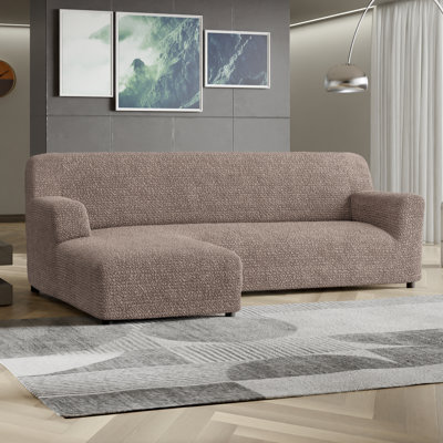 Stretchy Slipcover for Chaise Sectional - Easy to Clean & Durable - Comfort Collection (Left Chaise)