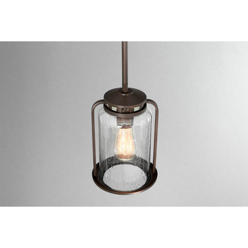 Lanterne suspendue d'extérieur 1 lumière Datev Bronze antique, H 12 po x l 7,75 po