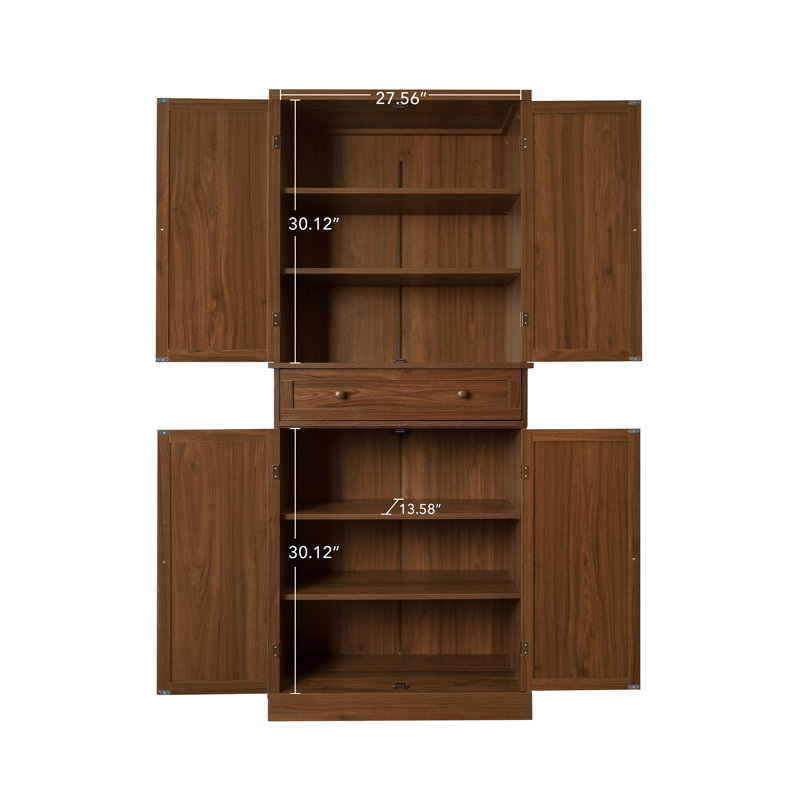 Armoire 4 portes avec 1 tiroir, Naturel