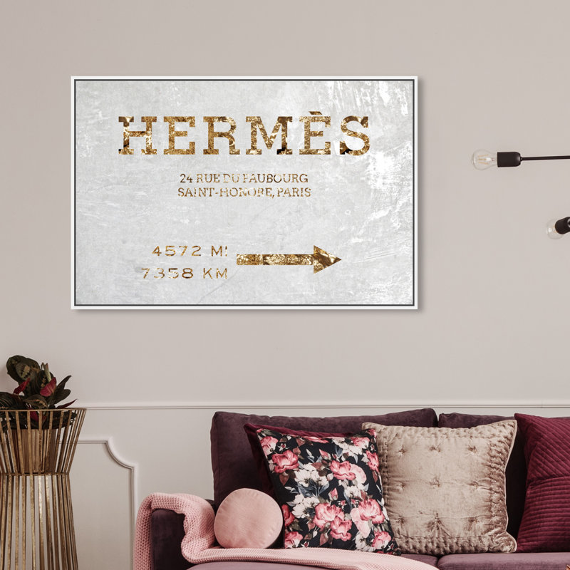 Panneau de mode et glamour Faubourg - velours blanc - impression, Cadre blanc, H 24 po x l 36 po
