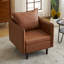 Modern Faux Leather Armchair With Unique Armrests-1282204082