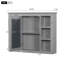 Meuble-lavabo 36 po avec armoire à pharmacie, armoire de rangement moderne avec 2 portes à fermeture douce et 4 tiroirs, meuble-lavabo simple, meuble-lavabo-320241450